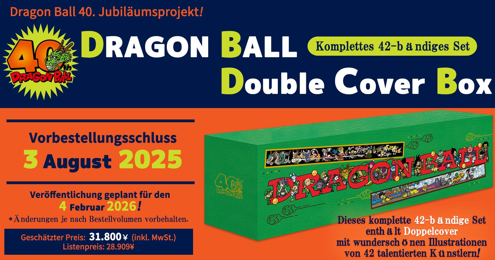 Projekt zum 40. Jubiläum! 42-bändiges Komplett-Boxset mit wunderschönen Doppelcover-Illustrationen jetzt vorbestellbar!