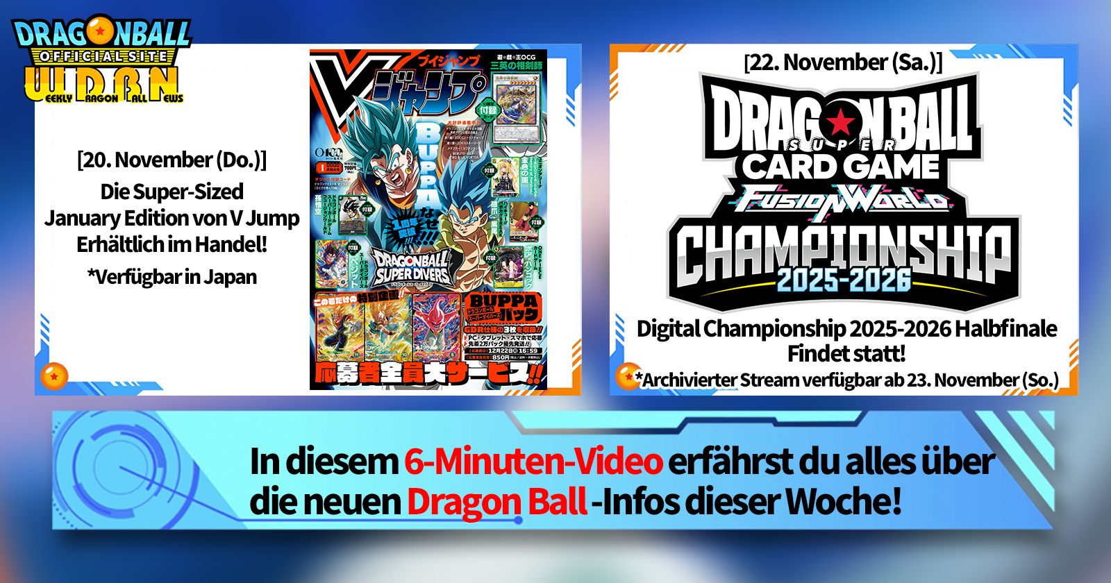 [17. November] Weekly Dragon Ball News -Sendung!	