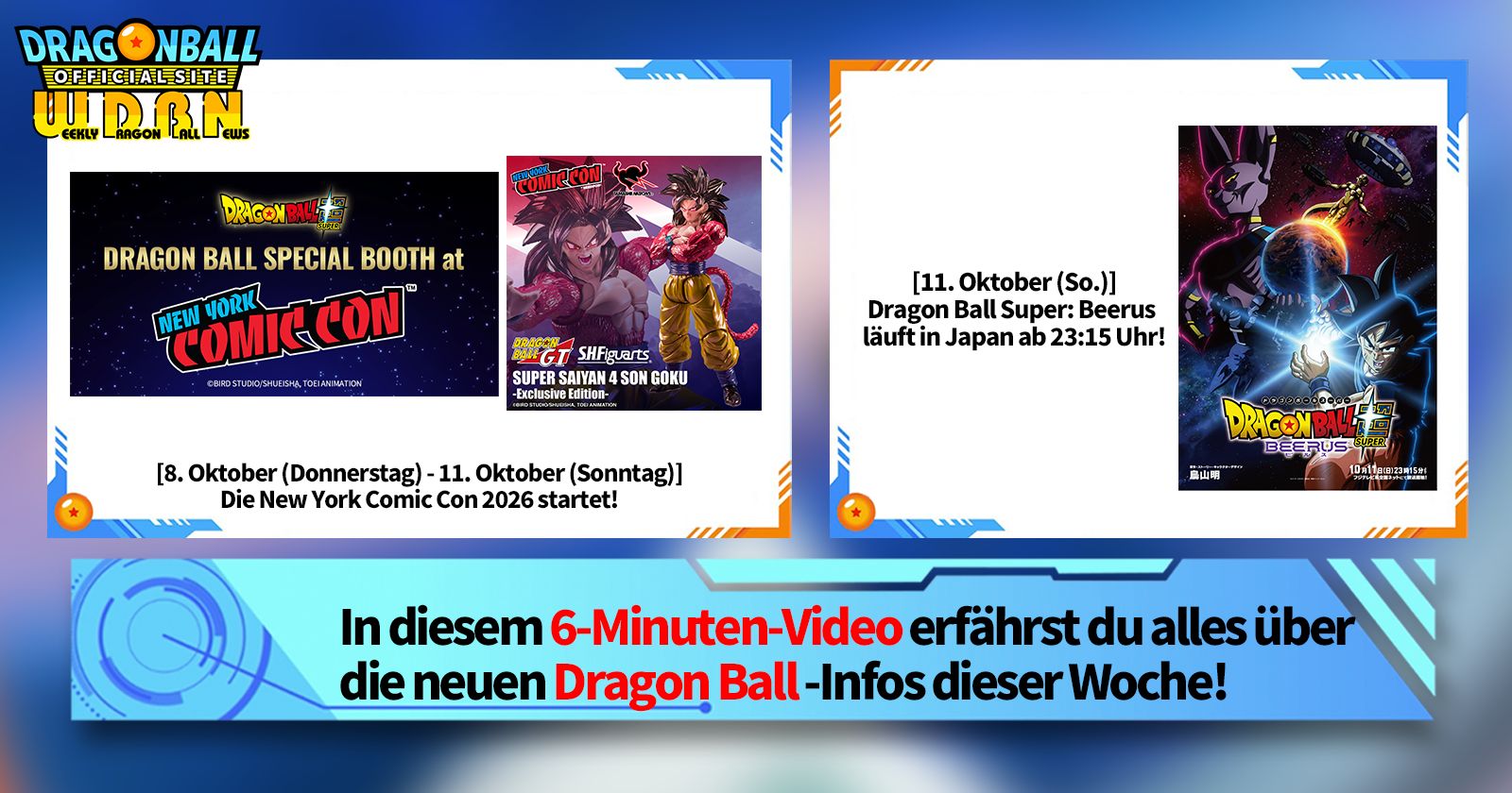 [Montag, 5. Oktober] „Weekly Dragon Ball News“-Sendung!