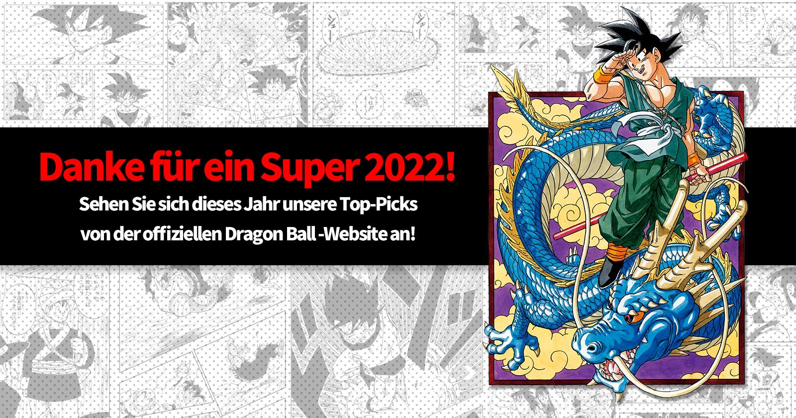 Danke für ein Super 2022! Sieh dir unsere diesjährigen Top-Picks von der offiziellen Dragon Ball -Seite an!
