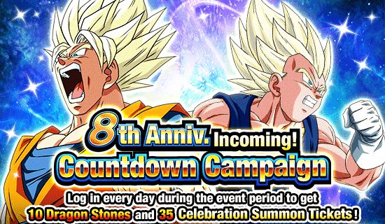 „8. Jahrestag steht vor der Tür! Countdown-Kampagne“ jetzt in Dragon Ball Z Dokkan Battle!