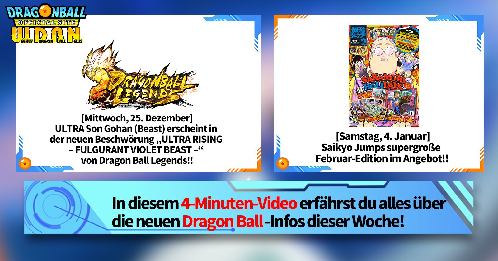 [30. Dezember] Weekly Dragon Ball News !