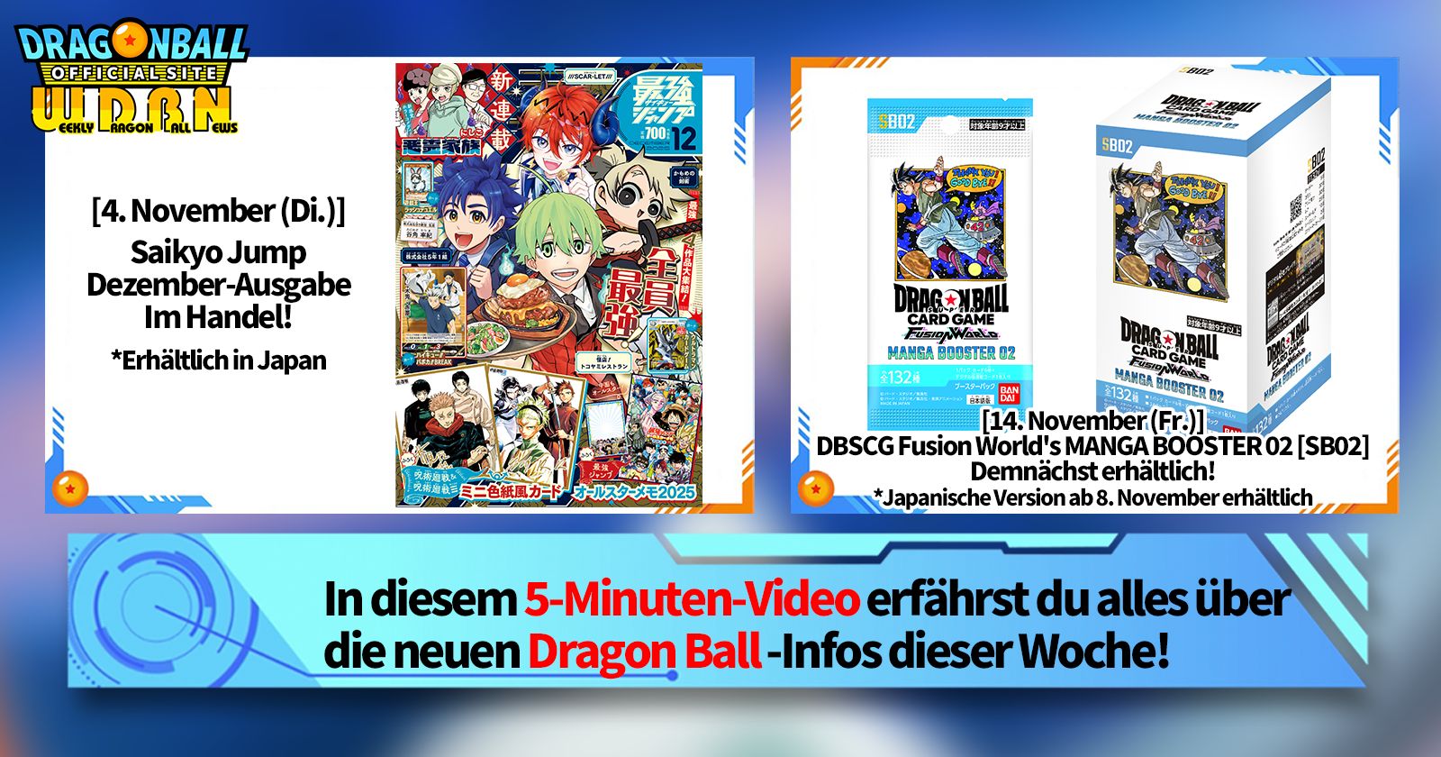 [3. November] Weekly Dragon Ball News -Sendung!