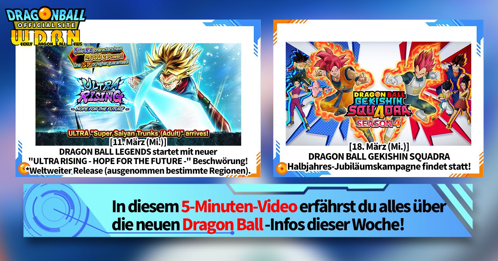 [16. März] Weekly Dragon Ball News !