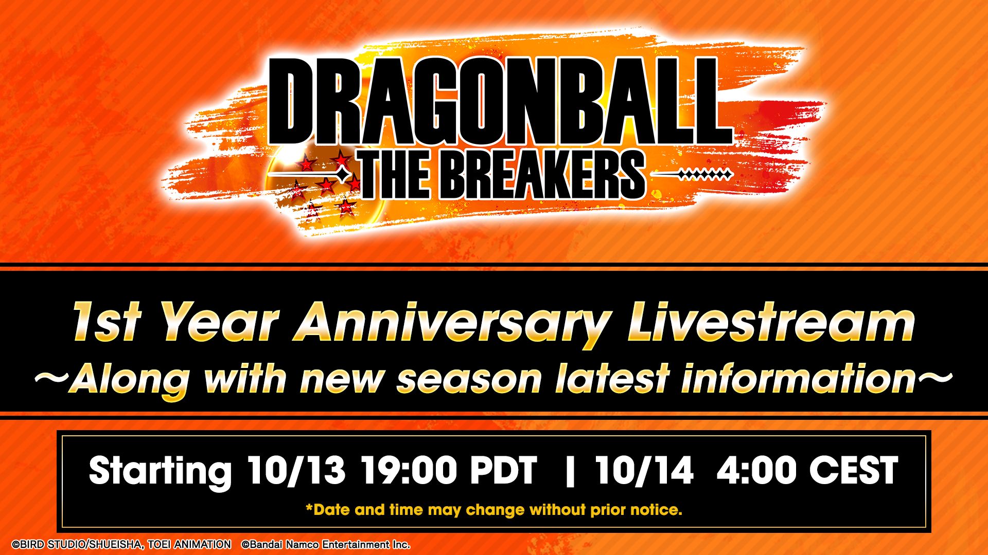 DRAGON BALL: THE BREAKERS Staffel 4 erscheint bald, um das 1. Jubiläum des Spiels zu feiern! Schalten Sie den Livestream zum 1. Jubiläum ein, um neue Informationen zu erhalten!