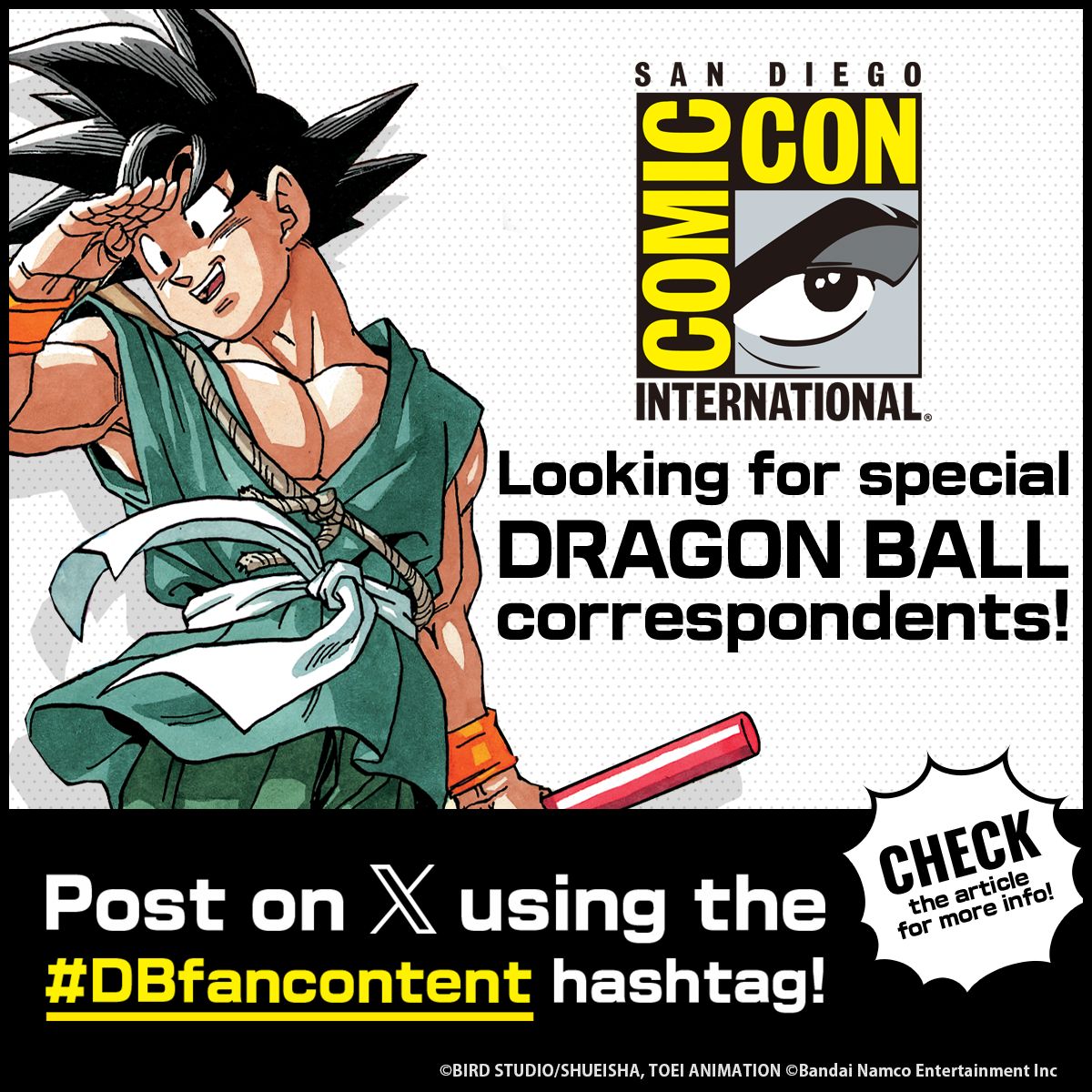 Suche Sonderkorrespondenten für Comic-Convention International: San Diego! Zum Mitmachen einfach auf X posten und das Hashtag DBfancontent verwenden!